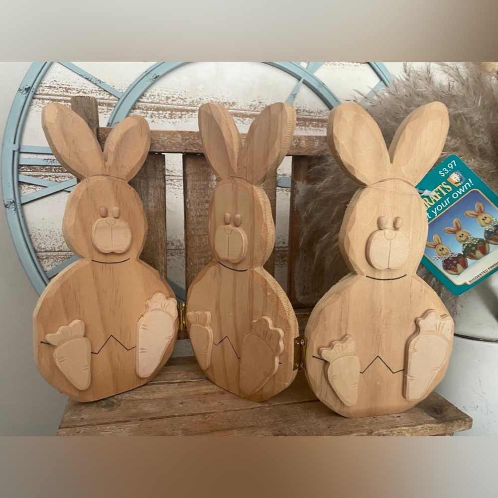 Home Crafts Make It Your Own Folding Bunnies Panel Screen NWT!